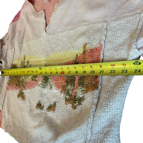 Pilcro Anthropologie Desert Intarsia Sweater Tee Womens Size Medium Cotton - Picture 14 of 15